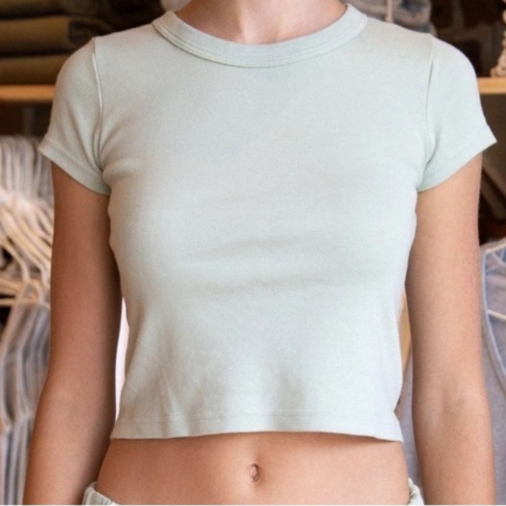 Brandy Melville Light Green Crop Top